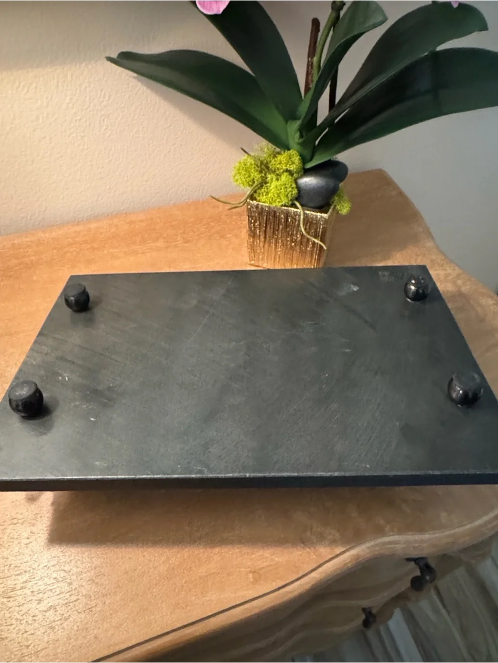 Highly Polished Black Slate Cheese Board or Serving Tray